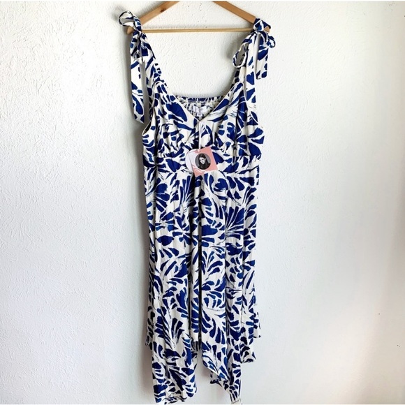 Alexis x Target Botanical Blue Satin Dress - Size 1X - Picture 8 of 9